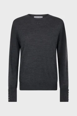 Fine wool round neck sweater - JADE