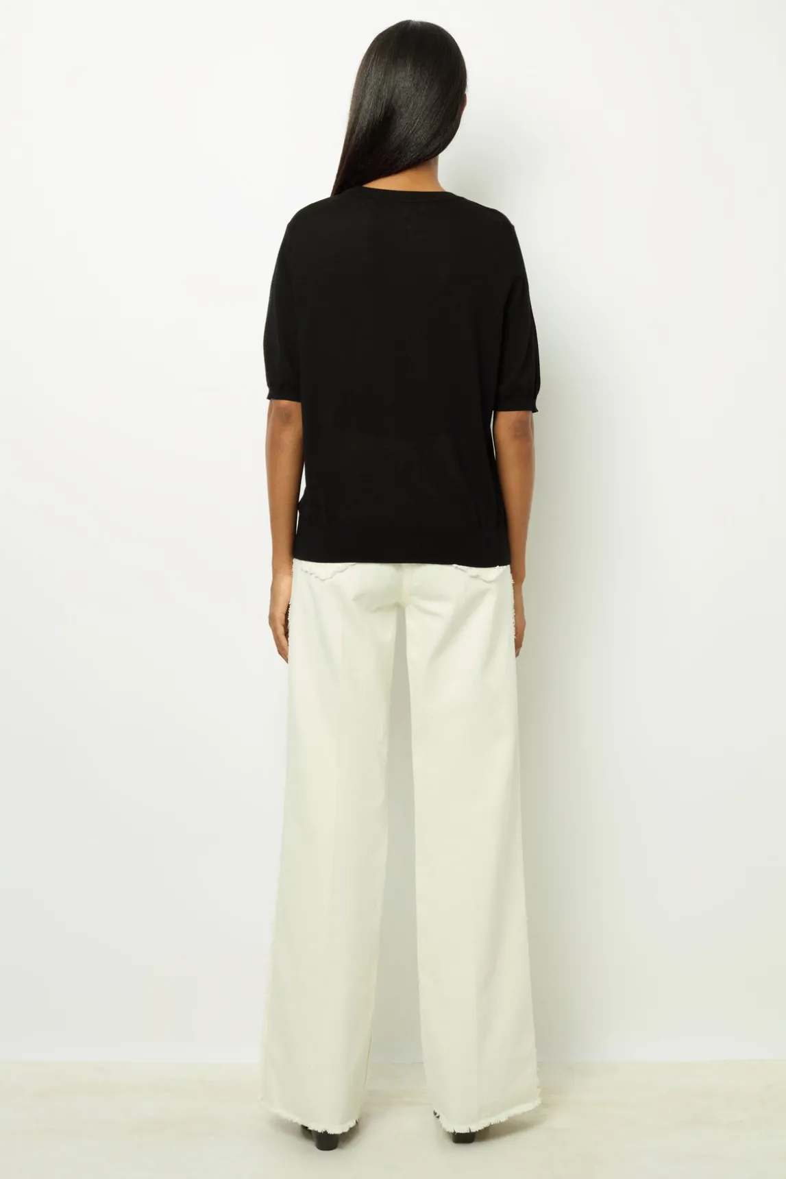 Fine wool short-sleeved sweater - JASNA