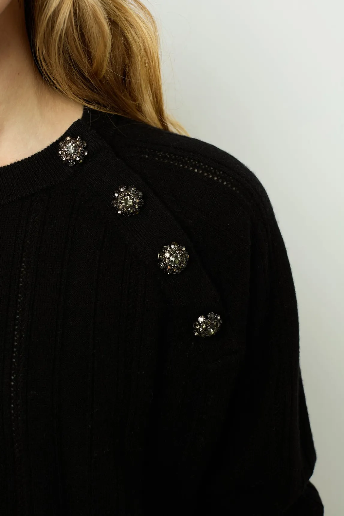 Fine wool sweater with rhinestone - JOSETTE