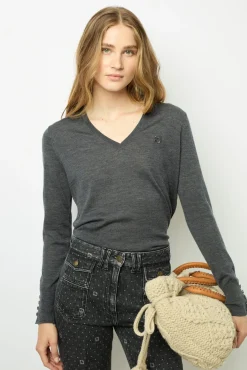 Fine wool V-neck sweater - JULIETTE