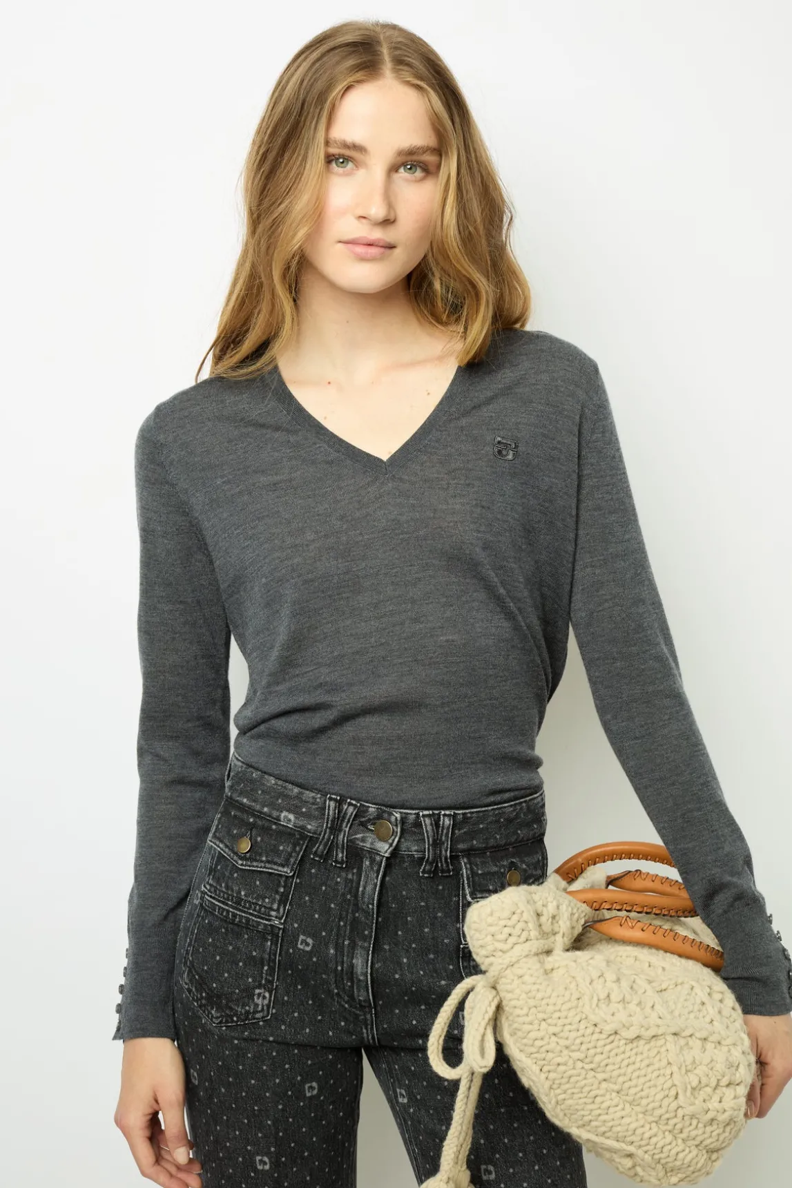 Fine wool V-neck sweater - JULIETTE