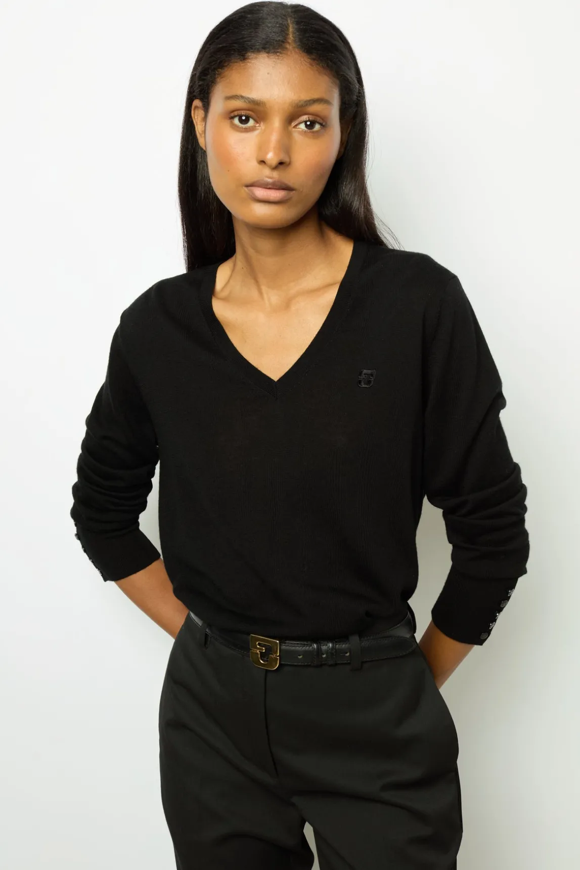 Fine wool V-neck sweater - JULIETTE