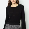Fine-ribbed black sweater - JEANNE