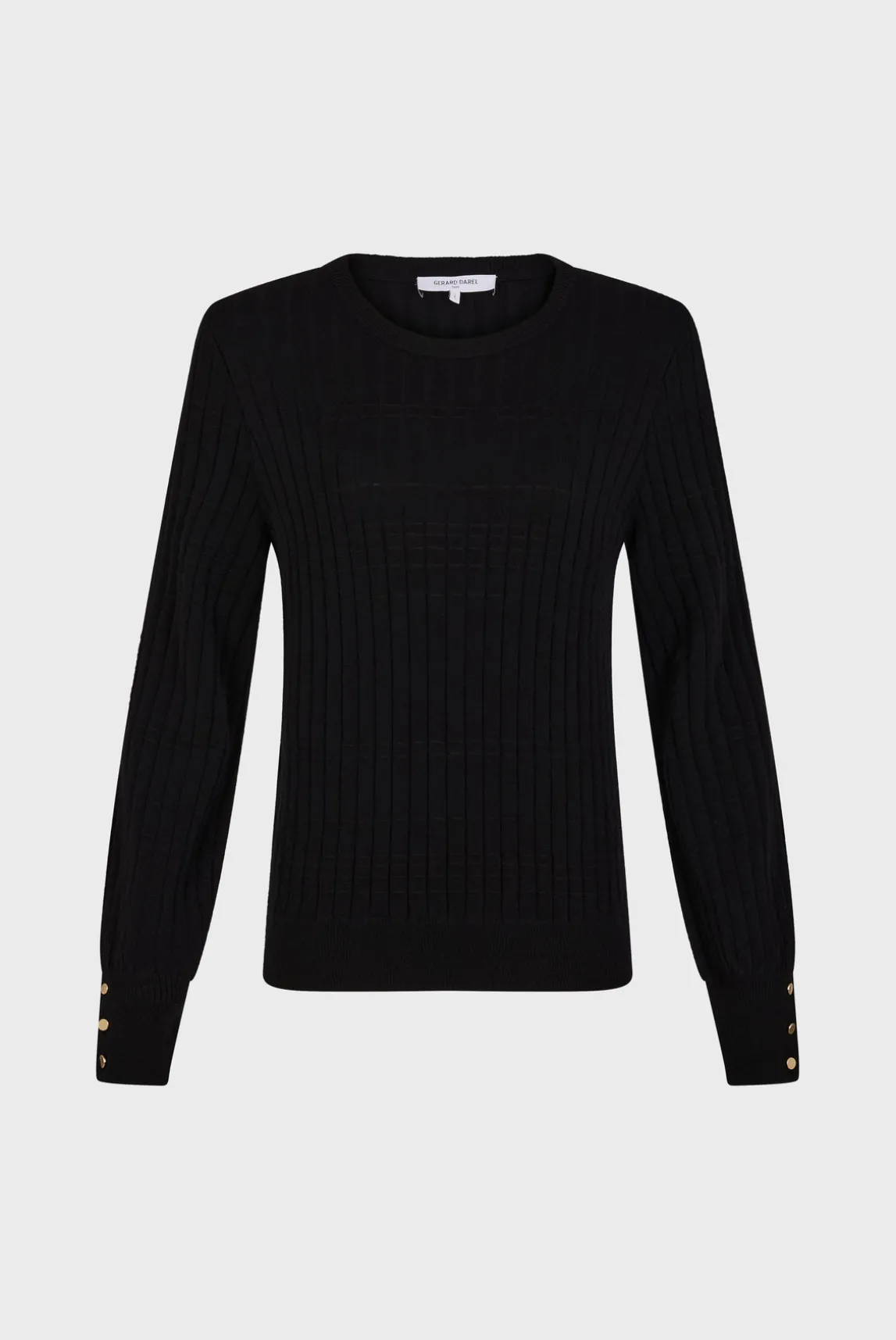 Fine-ribbed black sweater - JEANNE