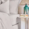 Fitted washed linen sheet - pearl grey