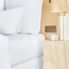 Fitted washed linen sheet - white