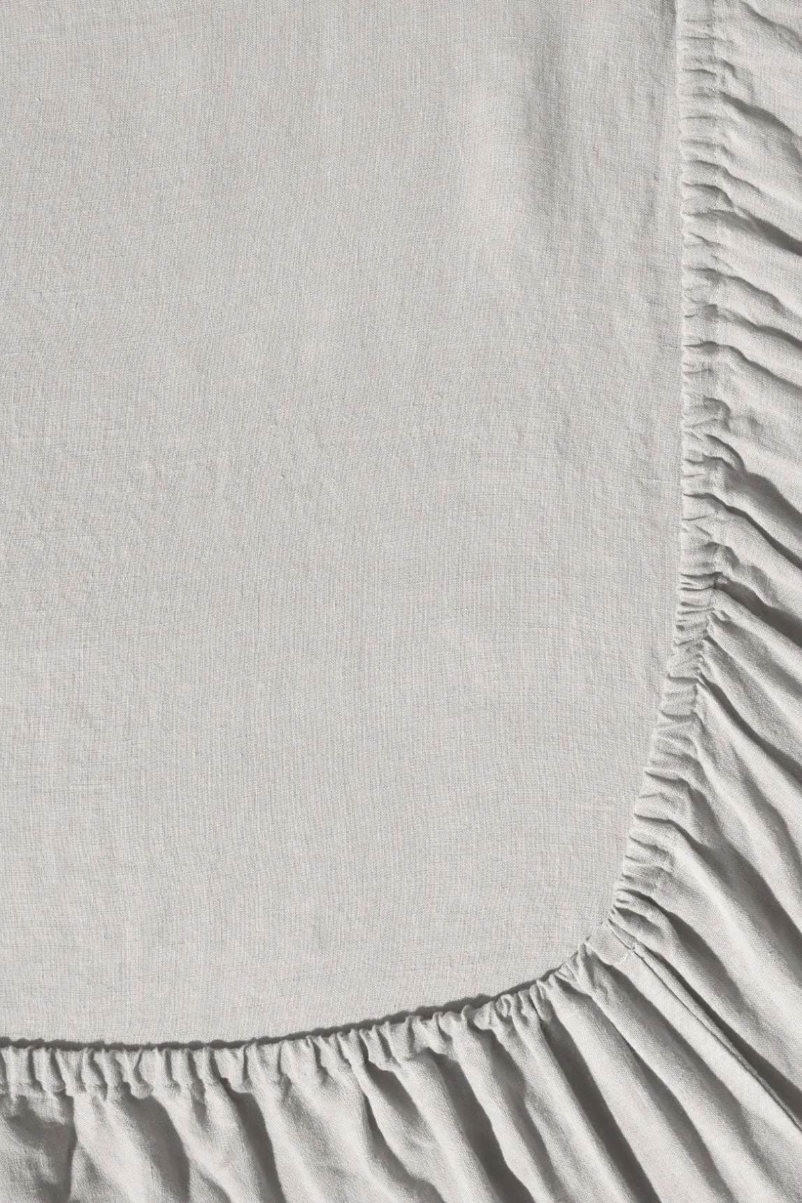 Fitted washed linen sheet - pearl grey