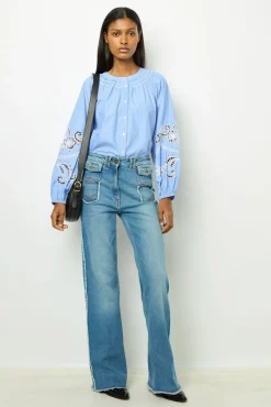 Flared jeans with fringes - ANNA