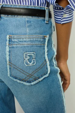Flared jeans with fringes - ANNA
