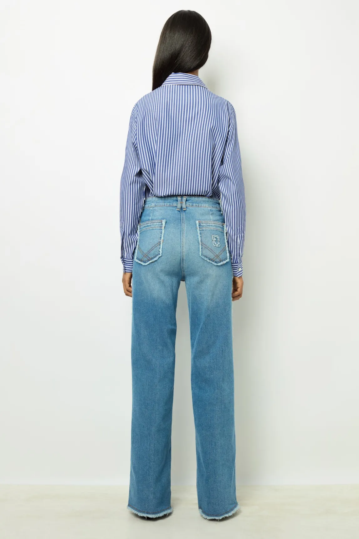 Flared jeans with fringes - ANNA