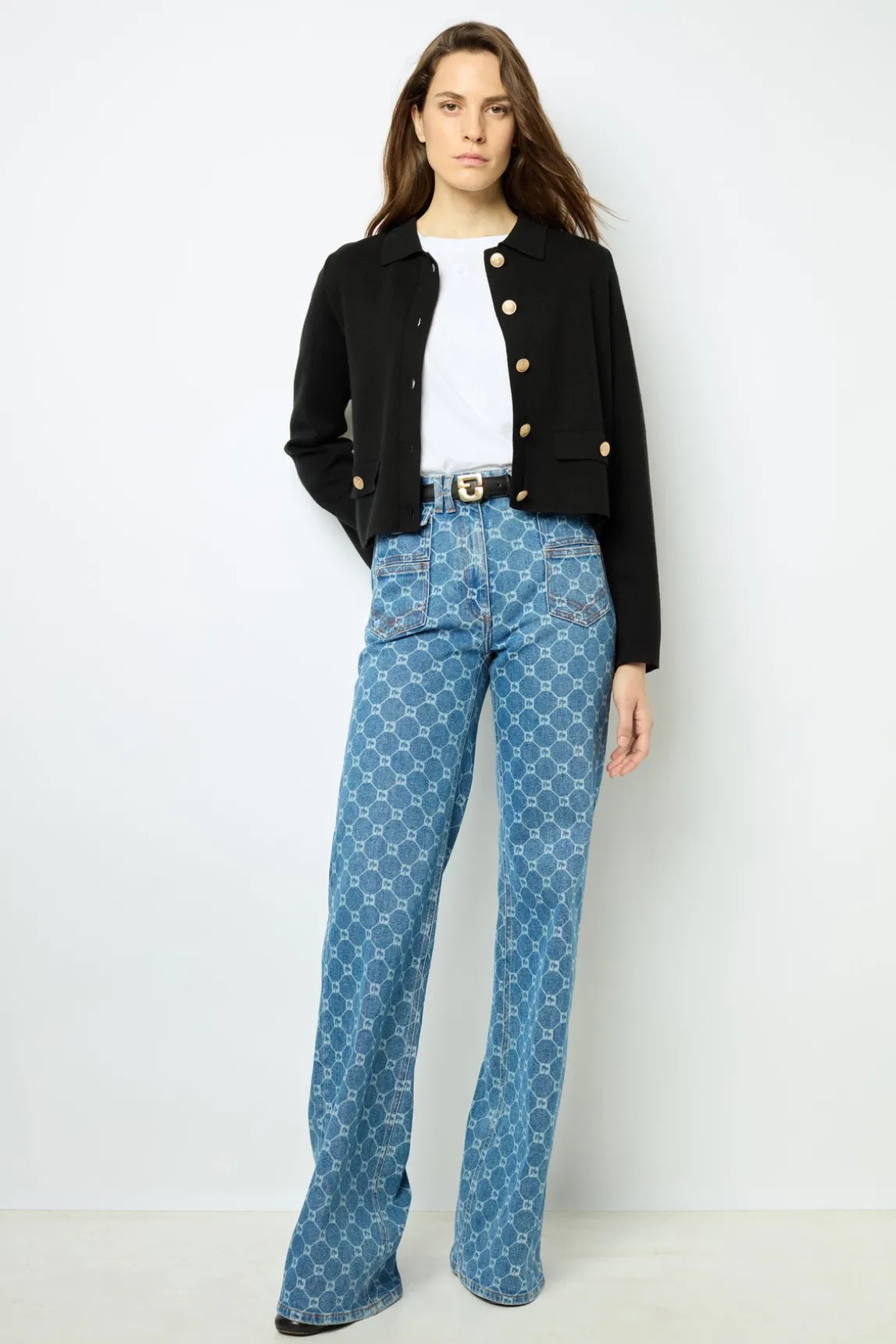 Flared jeans with monogram - ANNA