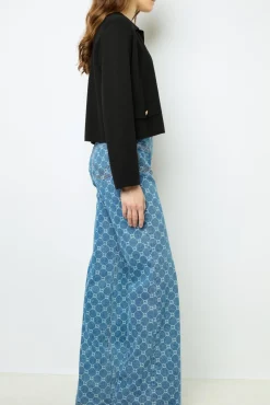 Flared jeans with monogram - ANNA