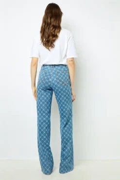 Flared jeans with monogram - ANNA