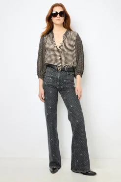 Flared polka dot jeans - ANNA