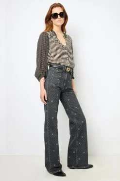 Flared polka dot jeans - ANNA