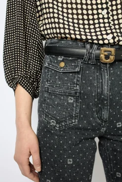 Flared polka dot jeans - ANNA