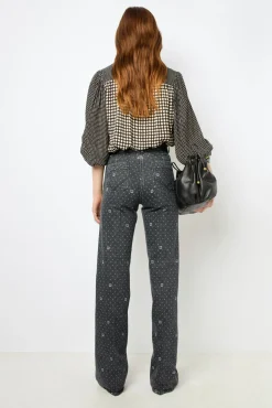 Flared polka dot jeans - ANNA
