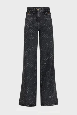 Flared polka dot jeans - ANNA