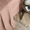 Flat washed linen sheet - antique rose