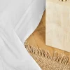 Flat washed linen sheet - white