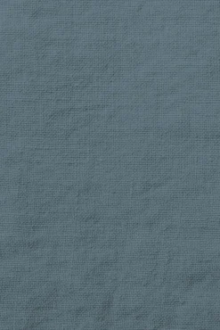 Flat washed linen sheet - midnight blue