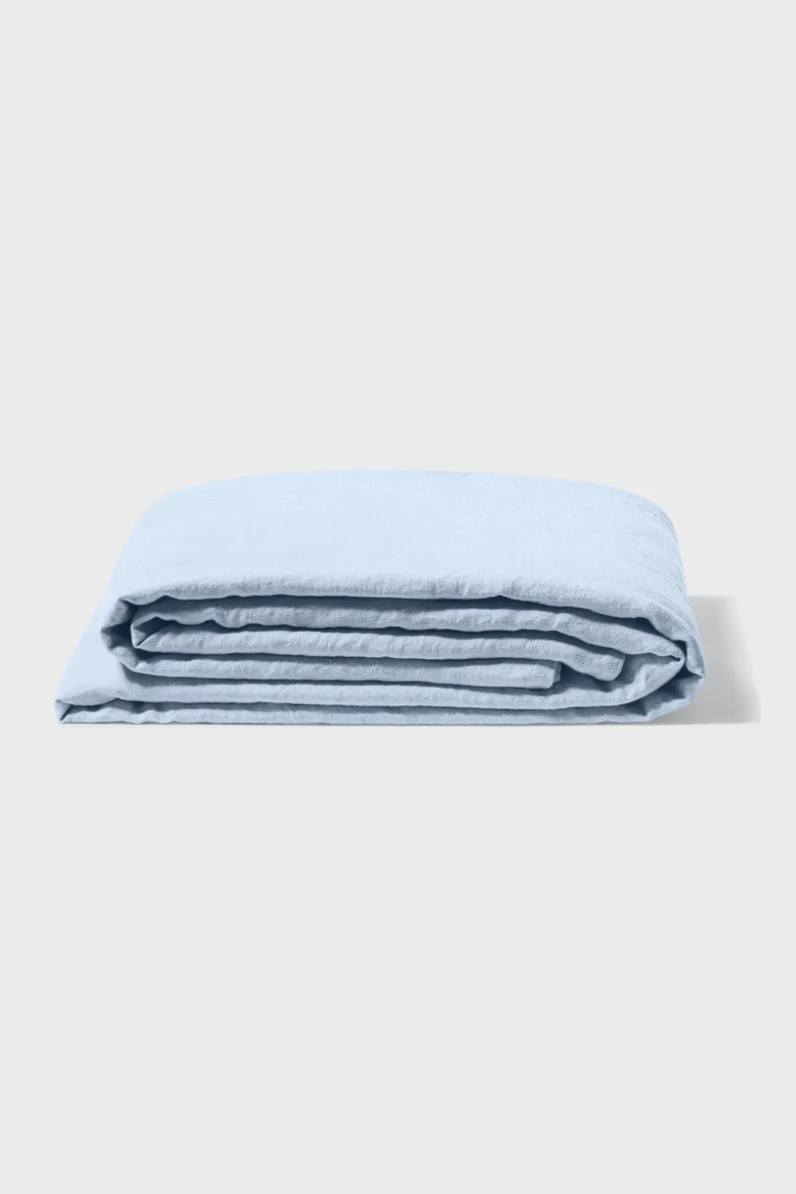 Flat washed linen sheet - sky blue