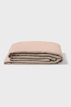 Flat washed linen sheet - antique rose