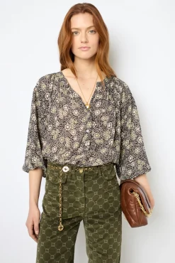 Floral blouse with round neck - ADENA