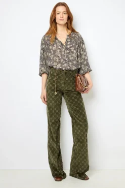 Floral blouse with round neck - ADENA