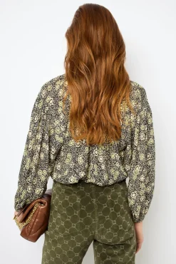 Floral blouse with round neck - ADENA