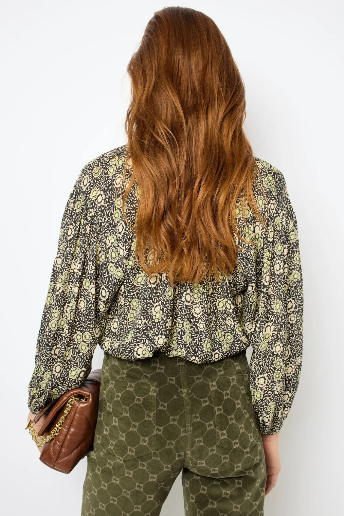 Floral blouse with round neck - ADENA