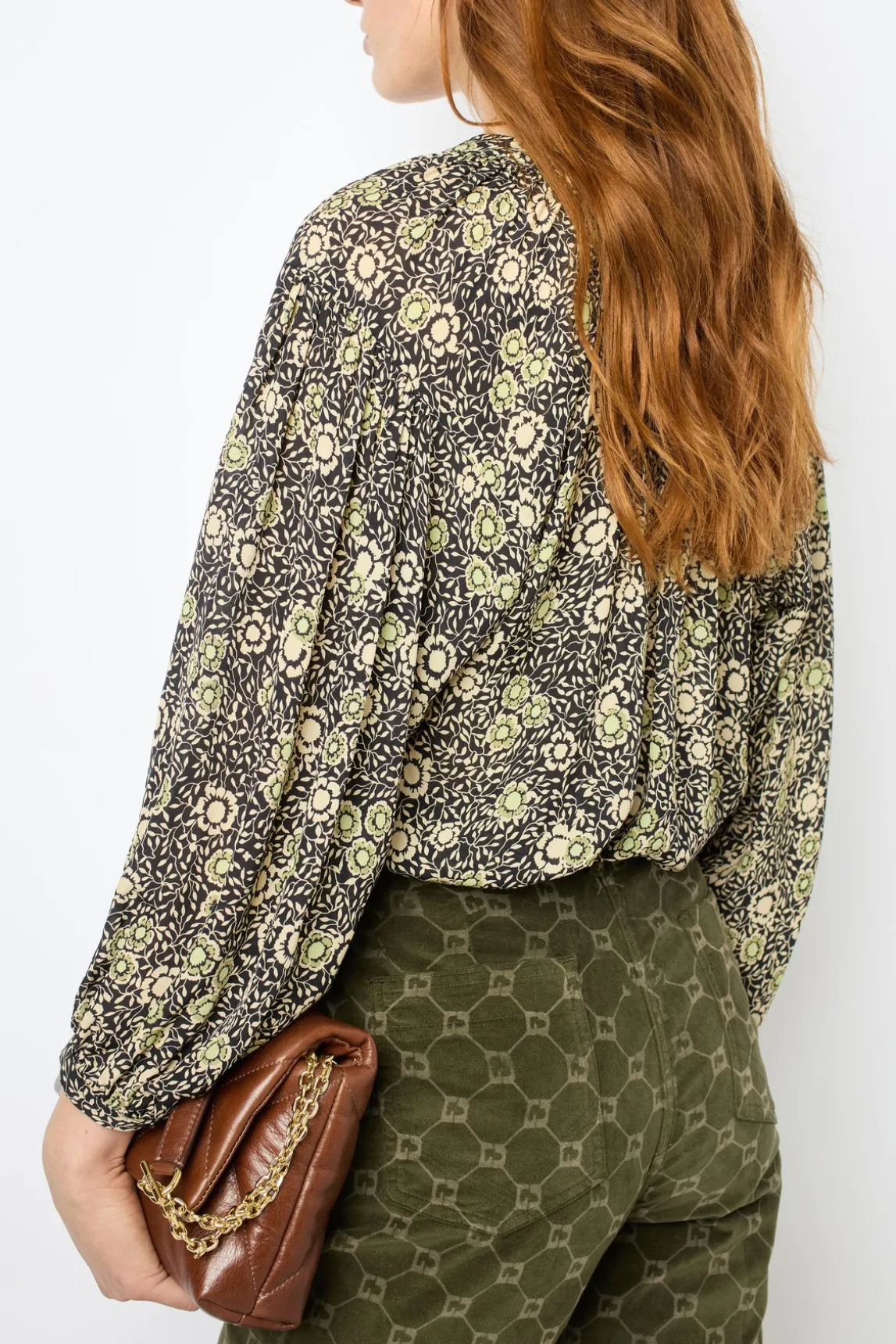 Floral blouse with round neck - ADENA
