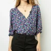 Floral jacquard blouse - BRITTANIA