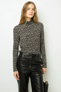 Floral turtleneck sweater - AURELIE