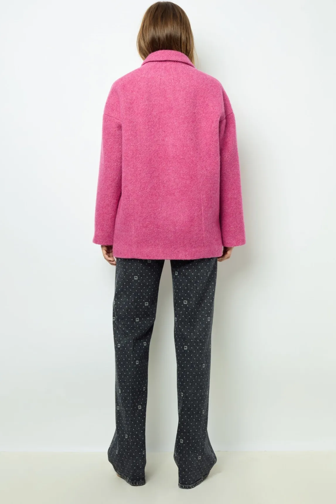 Fuchsia pink short coat - LINETTE