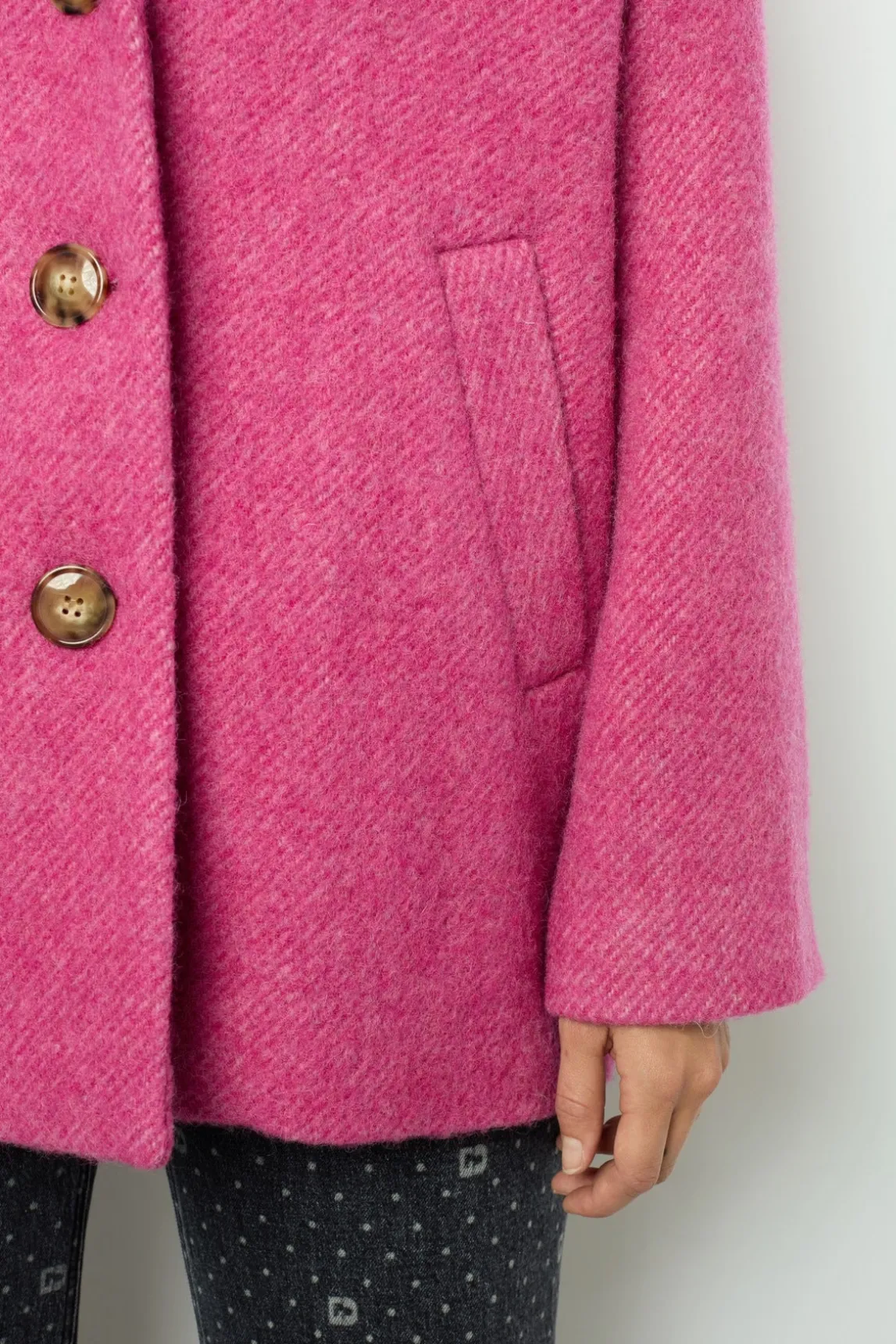 Fuchsia pink short coat - LINETTE