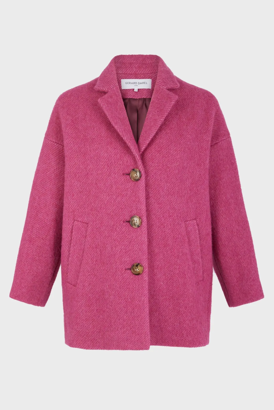 Fuchsia pink short coat - LINETTE