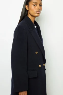 Full-length coat in wool and alpaca blend - LARISSE