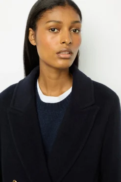 Full-length coat in wool and alpaca blend - LARISSE