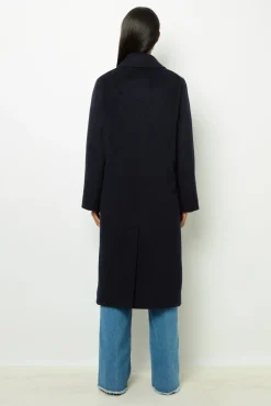 Full-length coat in wool and alpaca blend - LARISSE