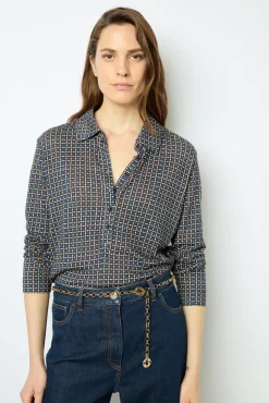 Geometric print polo shirt - AUDE