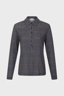 Geometric print polo shirt - AUDE