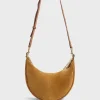 Half-moon bag in suede leather - LE SUZANNE