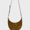 Half-moon bag in suede leather - LE SUZANNE