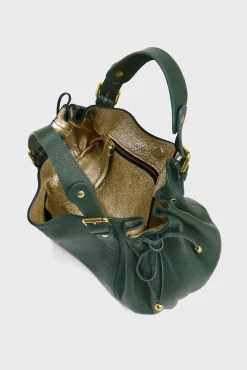 Handbag in leather metallic inside - 24H