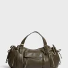 Handbag in leather with zipped pocket - ST GERMAIN