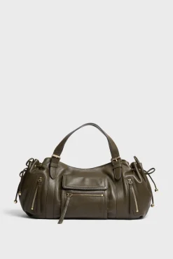 Handbag in leather with zipped pocket - ST GERMAIN