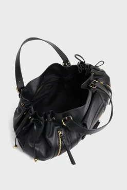Handbag in leather with zipped pocket - ST GERMAIN