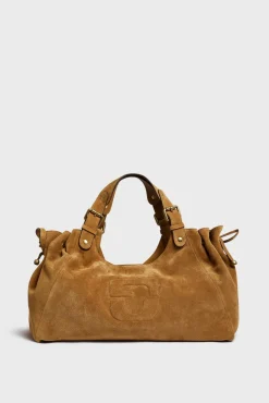 handbag in suede leather - CHIARA GD