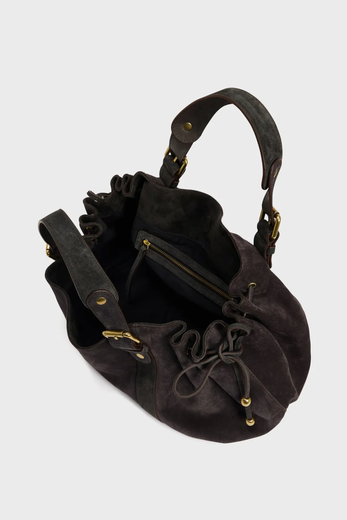 Handbag in suede leather - 24H